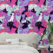 Abstract Graffiti Cute Cat Wallpaper urban graffiti wall mural for teen room, studio or feature wall - view 4