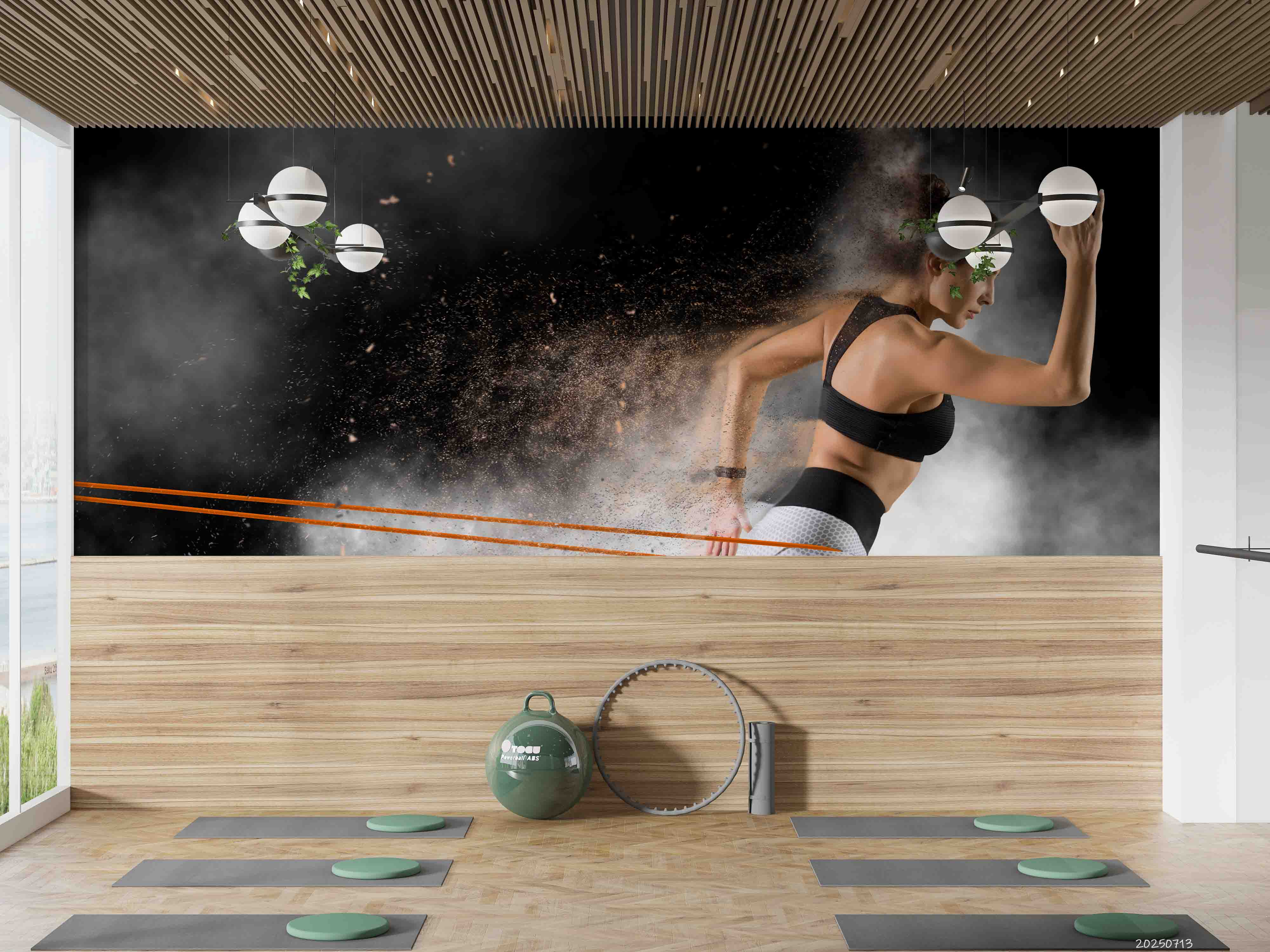 3D Gym Fitness Gymnasium Wall Mural Wallpaper 21