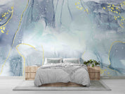 3D Abstract Damaskeen Gray Round Wall Mural Wallpaper YXL 627