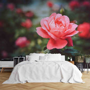 3D Pink Rose Flower Leaf Plant Wallpaper Wall Mural Wall Decor Wall Art Wall Sticker Remoable Wallpaper