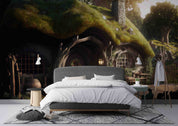 3D Forest House Tree Stone Grassland Trunk Wall Mural Wallpaper YXL 28- Jess Art Decoration