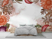 3D Watercolor Fall Leaf Mushroom Floral Wallpaper Wall Mural Wall Decor Wall Art Wall Sticker Remoable Wallpaper LQH 30