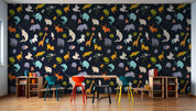 3D Childcare Nursery School Cartoon Animals Letters Kids Wall Mural Wallpaper JN 56