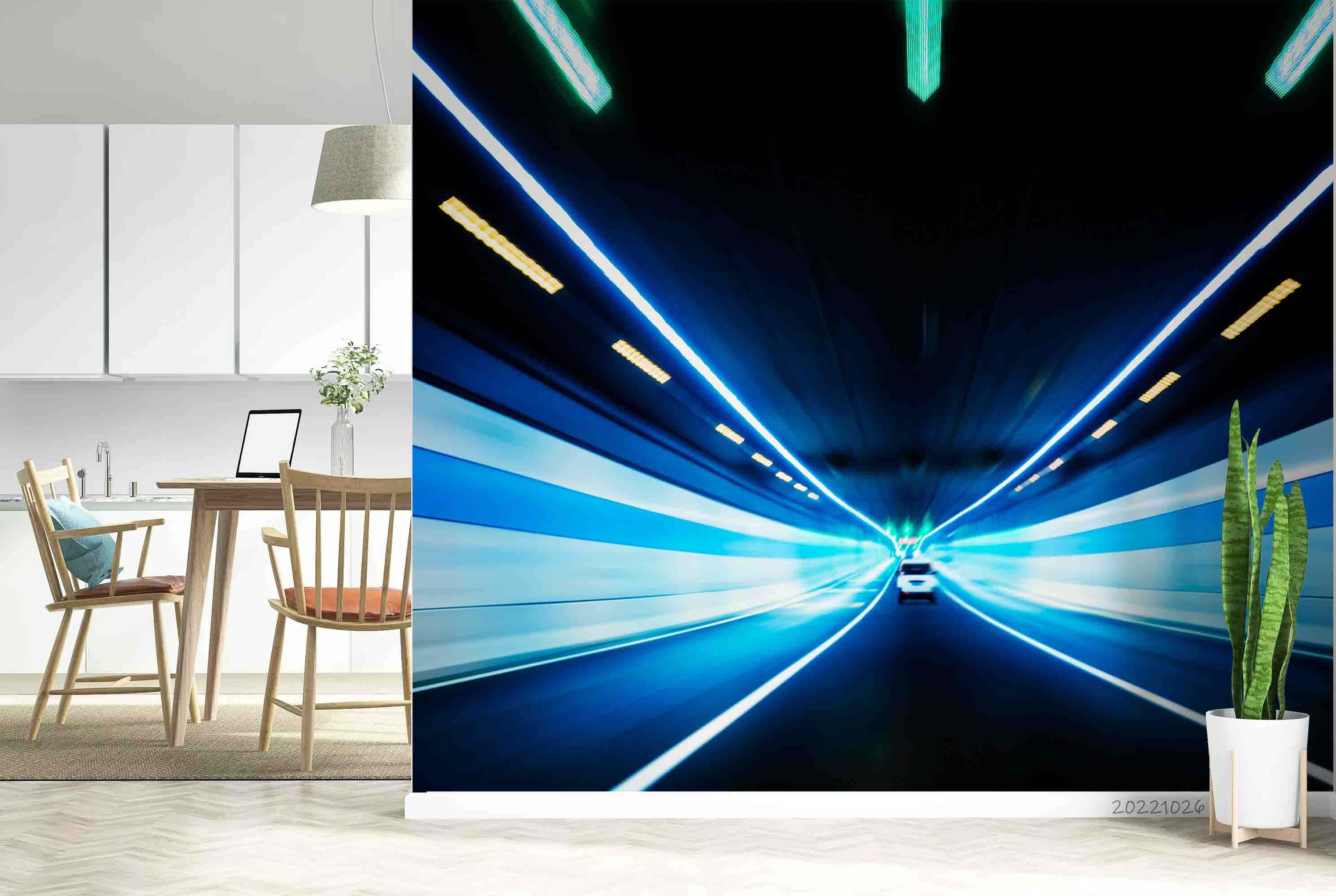 3D Traffic Tunnel Lighting Wall Mural Wallpaper GD 3123- Jess Art Decoration