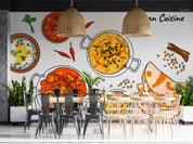 3D Stir-fry Chili Dumpling Chopsticks Letter Wall Mural Wallpaper YXL 289