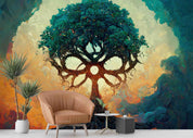 3D  Plant Tree Tree Hole Green Wall Mural Wallpaper YXL 1814