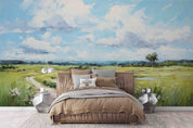 3D Sky Grassland Landscape Oil Painting Wallpaper Wall Mural Wall Decor Wall Art Wall Sticker Remoable Wallpaper LQH 9