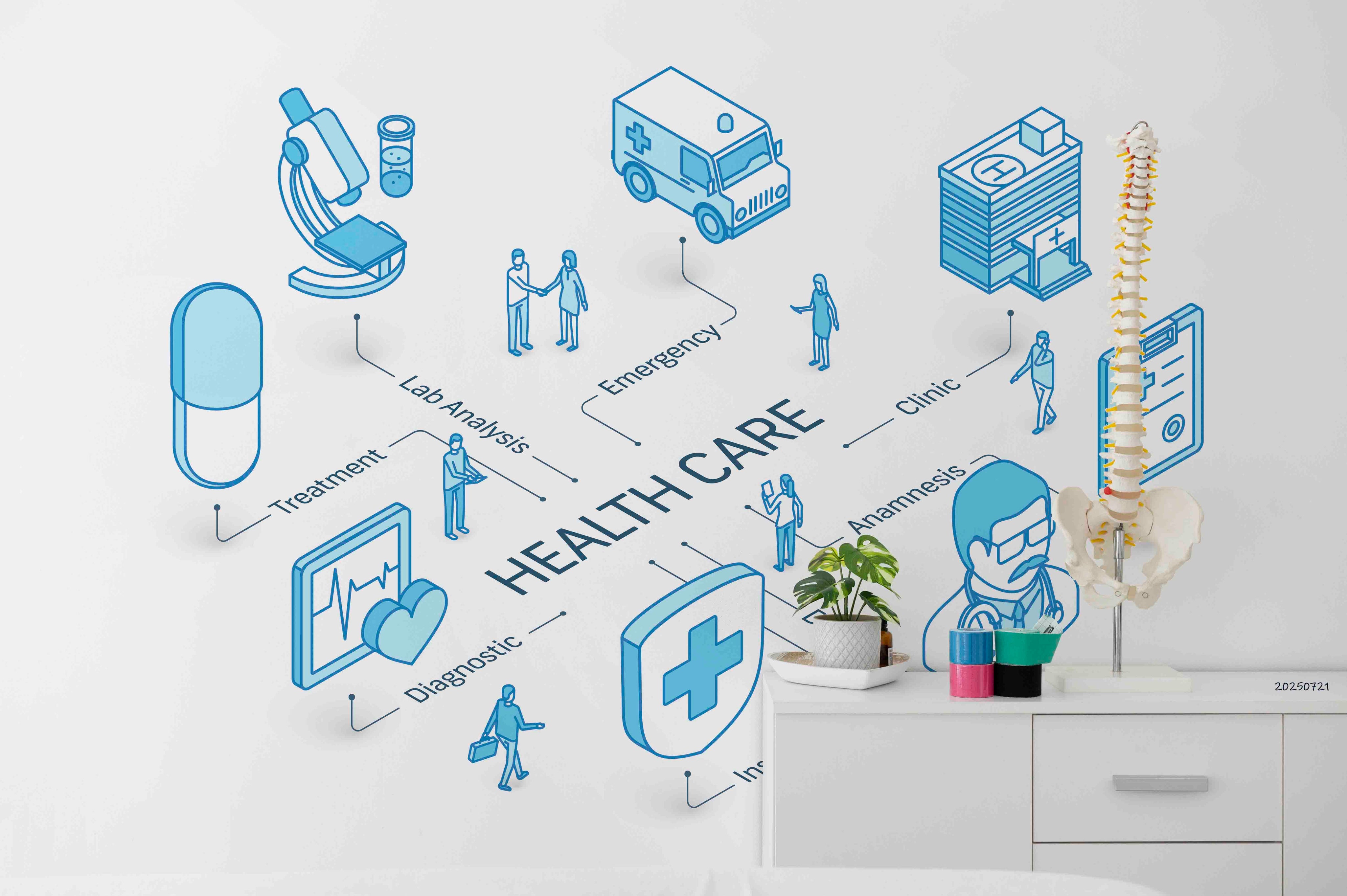 3D Clinic Hospital Rehabilitation Center Medical Healthcare Wall Mural Wallpaper 26