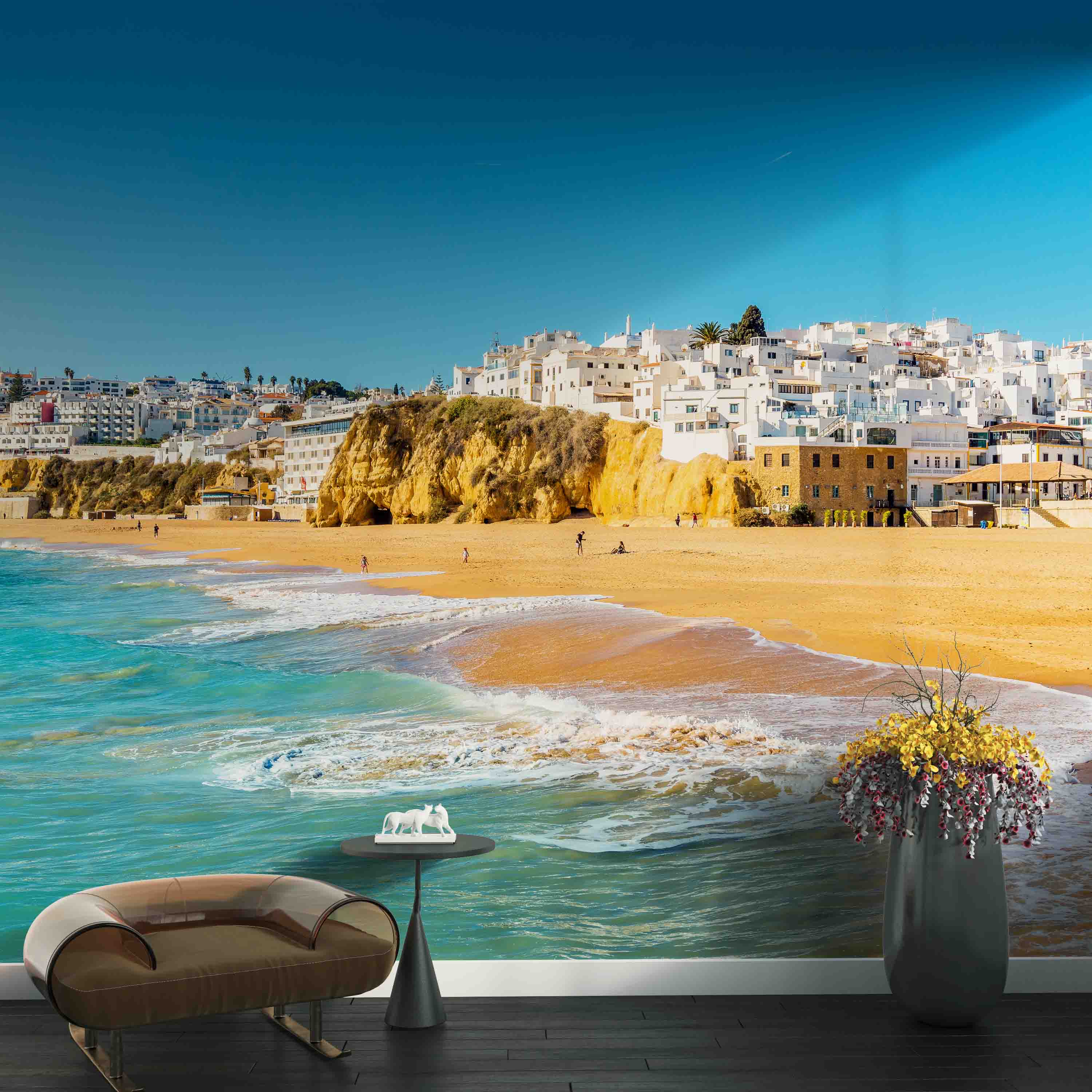 3D Blue Sea Beach Landscape Greece Wall Mural Wallpaper JN