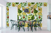 3D Watercolor Avocado Pattern Exotic Leaves Wall Mural Wallpaper GD 5133- Jess Art Decoration