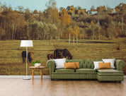 3D Sky Forest Grassland Animal Horse Scenery Wallpaper Wall Mural Wall Decor Wall Art Wall Sticker Remoable Wallpaper LQH