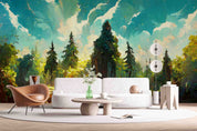 3D Sky Cloud Forest Landscape Oil Painting Wallpaper Wall Mural Wall Decor Wall Art Wall Sticker Remoable Wallpaper LQH