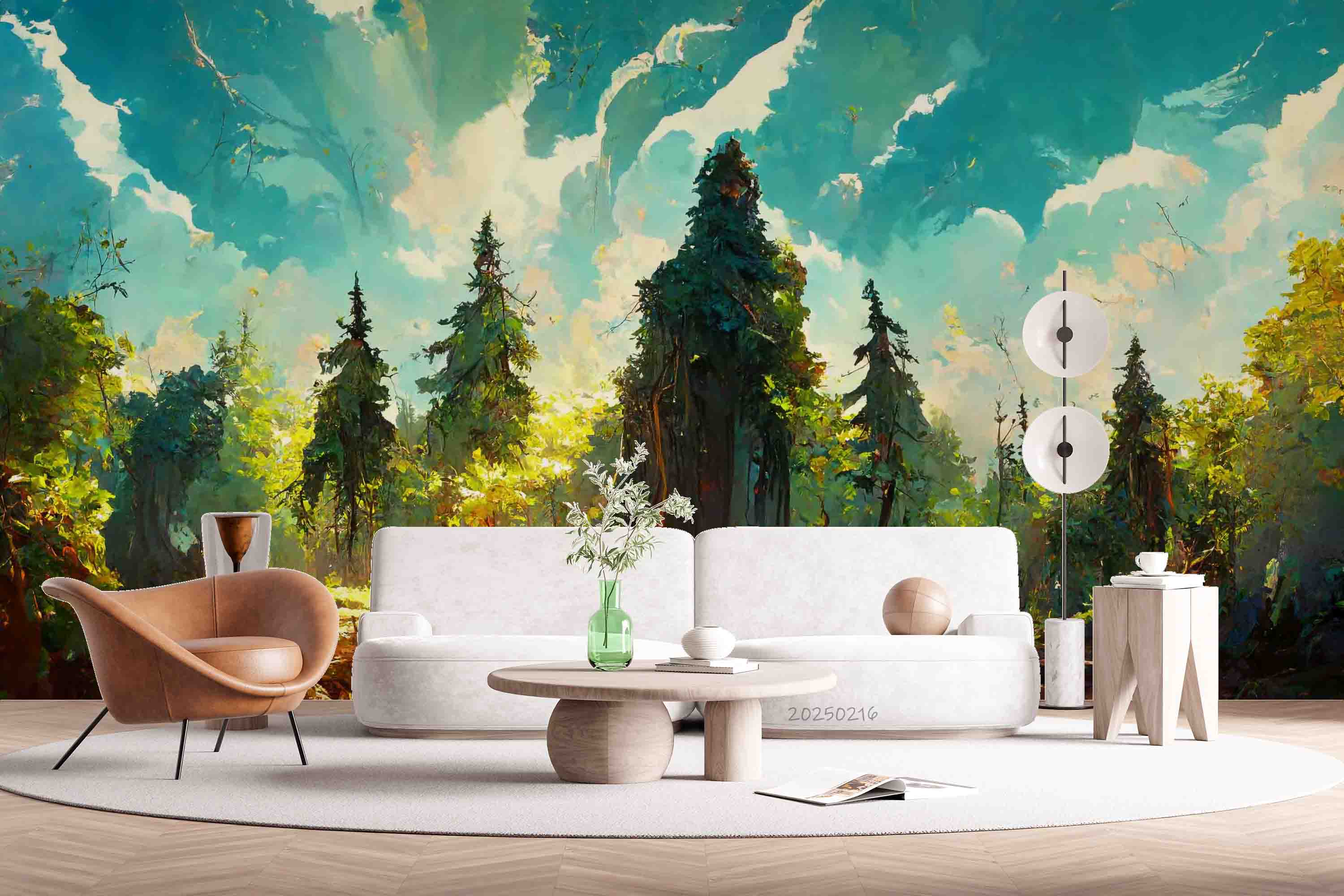 3D Sky Cloud Forest Landscape Oil Painting Wallpaper Wall Mural Wall Decor Wall Art Wall Sticker Remoable Wallpaper LQH
