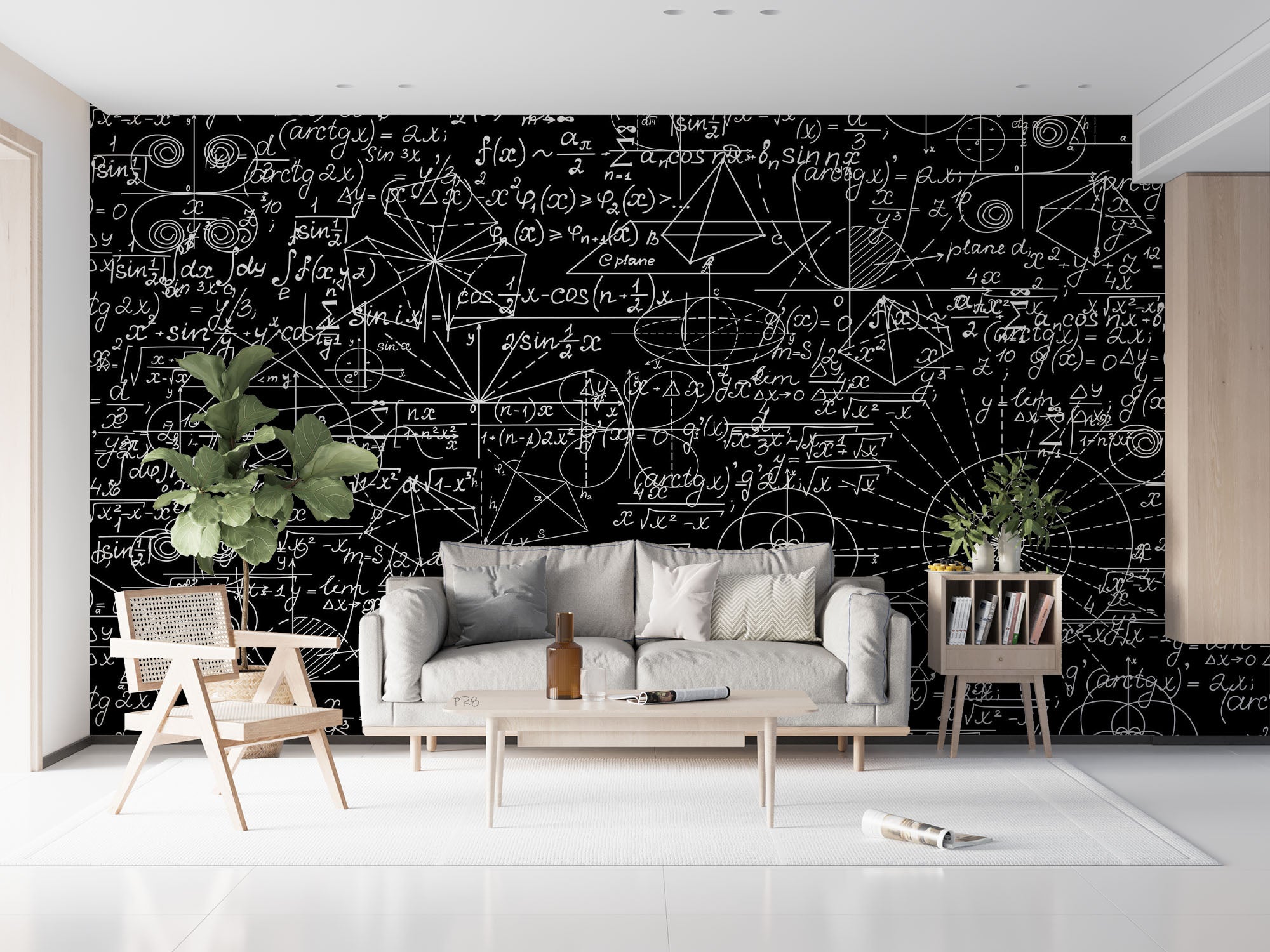 3D Blackboard Mathematics Formula Graphics Wall Mural Wallpaper GD 4604- Jess Art Decoration