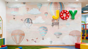 3D Play Centre Amusement Park Funfair Carnie Cartoon Air Balloon Wall Mural Wallpaper 22