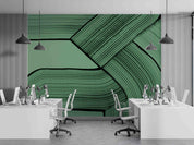 3D Office Business Commerce Green Geometric Modern Abstract Wall Mural Wallpaper 22