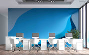 3D Office Business Commerce Blue Geometric Modern Wall Mural Wallpaper 32