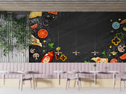 3D Restaurant Snack Bar Diner Fast Food Pizza Wall Mural Wallpaper 61