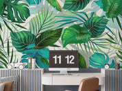 3D Watercolor Tropical Green Leaf Wall Mural Wallpaper GD 4928- Jess Art Decoration