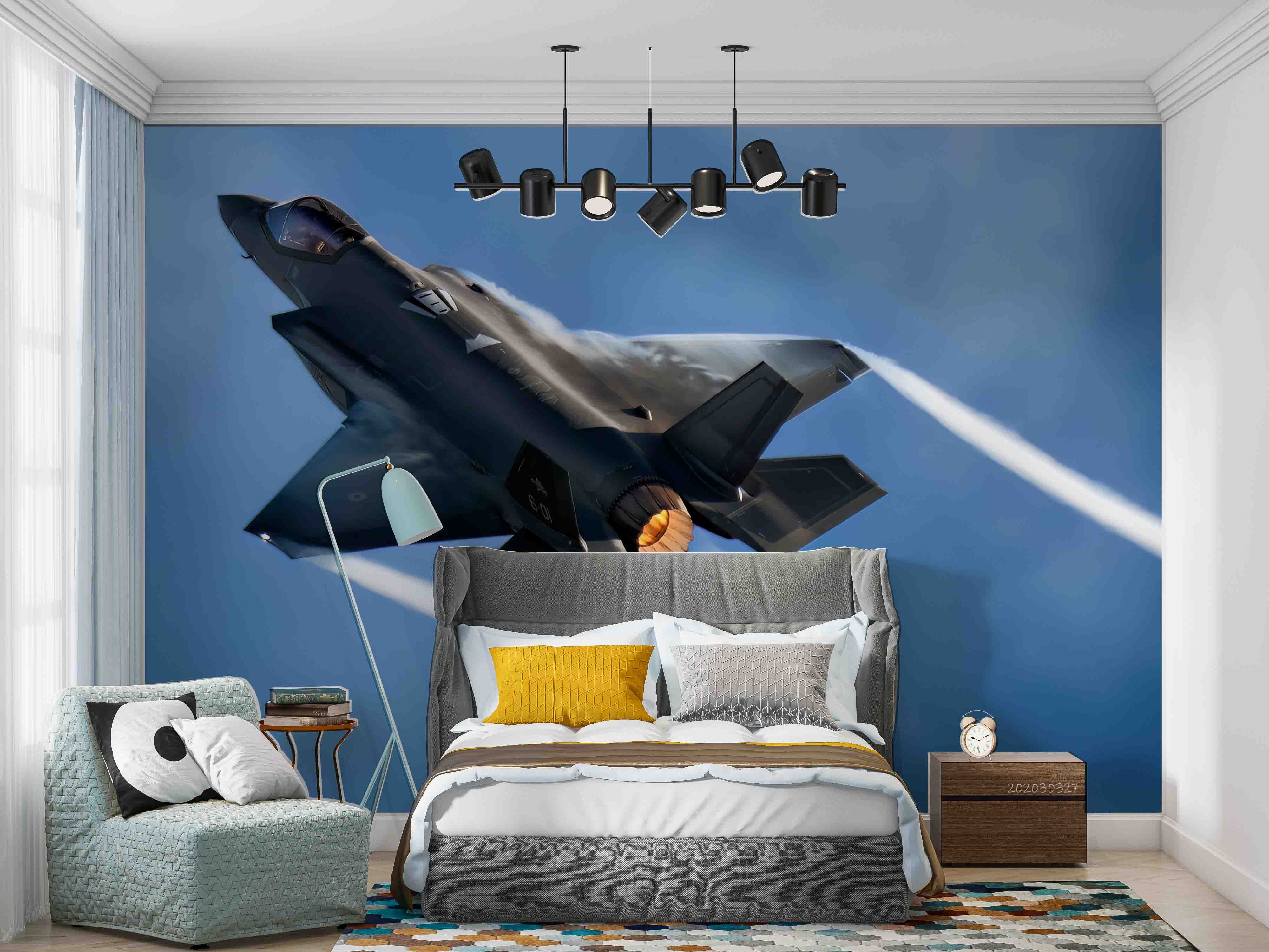 3D Air Force Showcases F-35A Lightning II Aircraft Wall Mural Wallpaper GD 5380- Jess Art Decoration