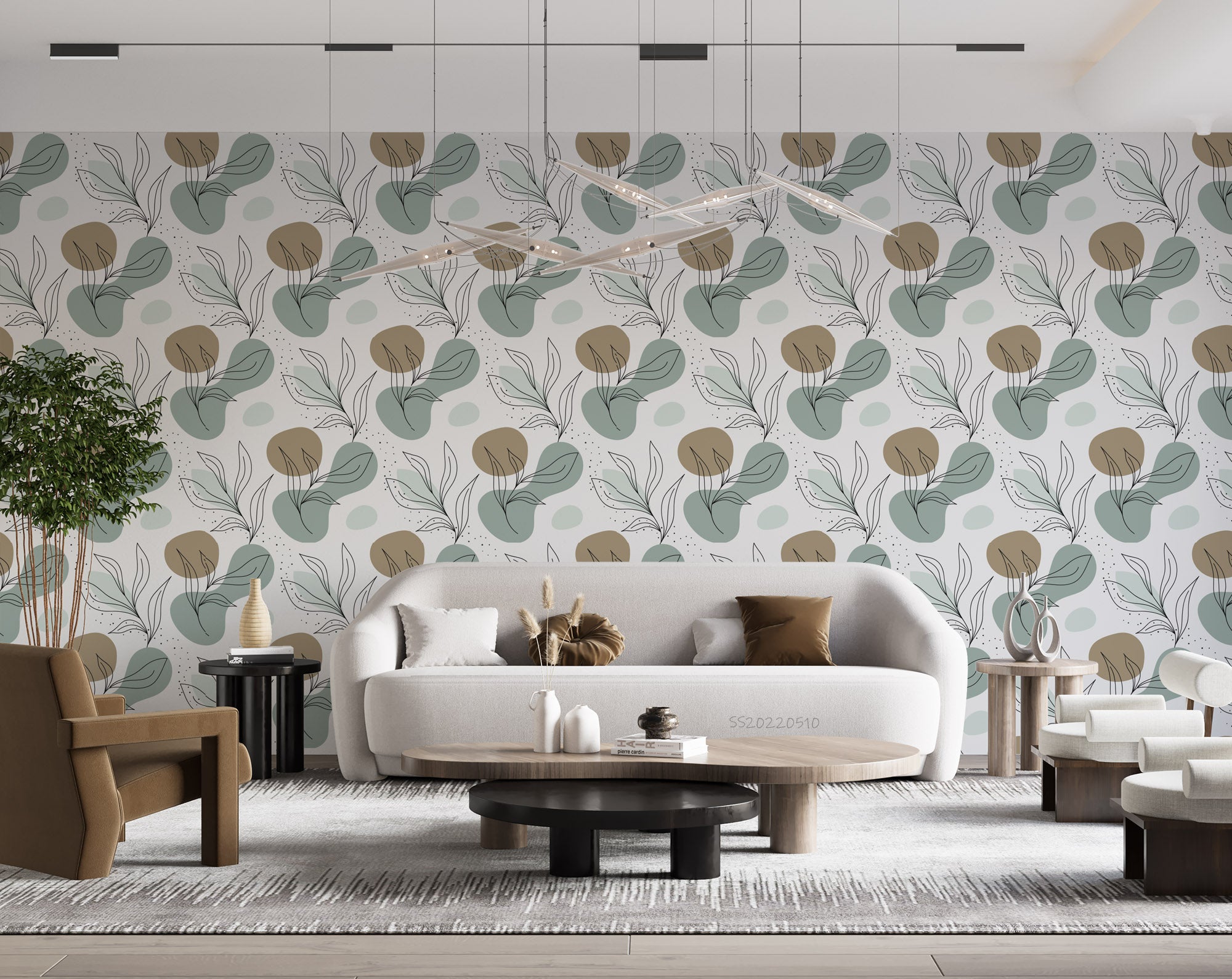 3D Graffiti Leaf Geometric Different Shape Patterns Wall Mural Wallpaper GD 4095- Jess Art Decoration