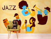 3D Rockstar Person Musical Instruments Piano Trumpet Mike Wall Mural Wallpaper YXL 06- Jess Art Decoration