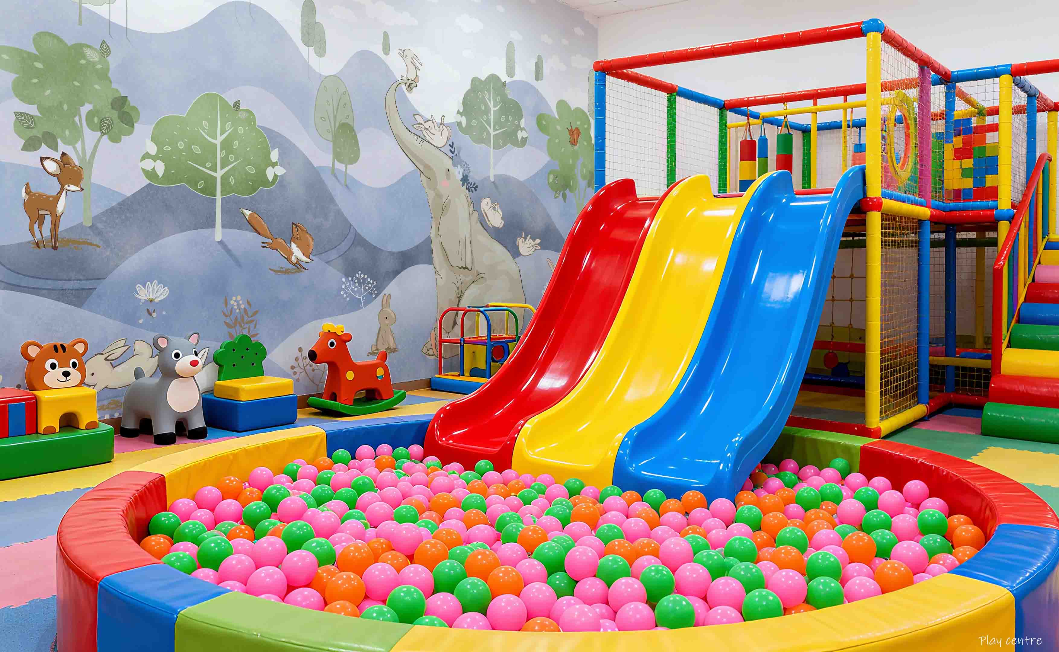 3D Play Centre Amusement Park Funfair Carnie Cartoon Animals Scenery Wall Mural Wallpaper 30