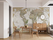 3D Vintage Detailed World Map Wall Mural Wallpaper GD 3808- Jess Art Decoration