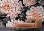 3D Pink Floral Bouquet Dark Background Wallpaper Wall Mural Wall Decor Wall Art Wall Sticker Remoable Wallpaper