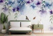 3D Watercolor Floral Leaves Butterfly Wall Mural Wallpaper GD 4531- Jess Art Decoration