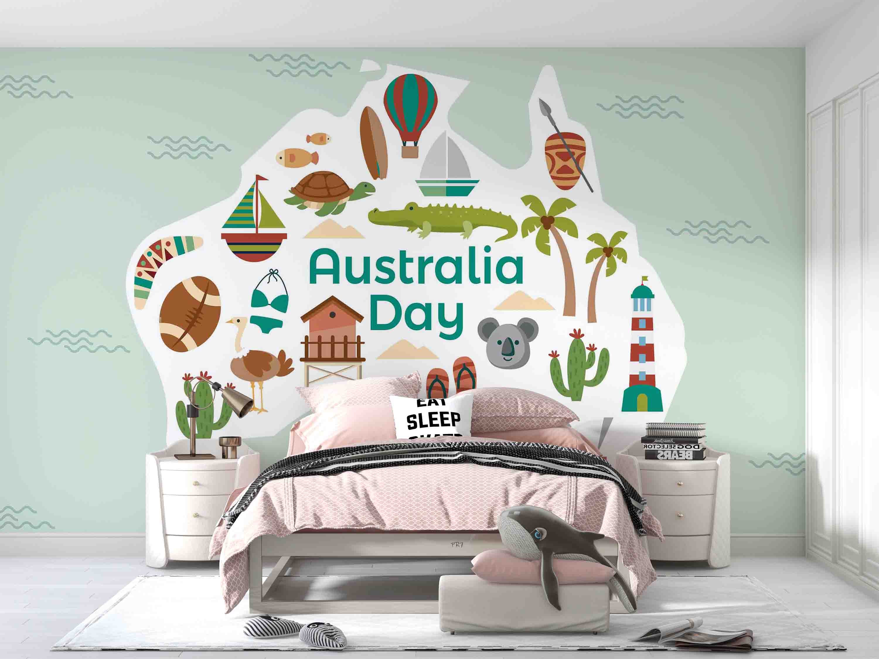 3D Australia Travel Map Wall Mural Wallpaper GD 4469- Jess Art Decoration