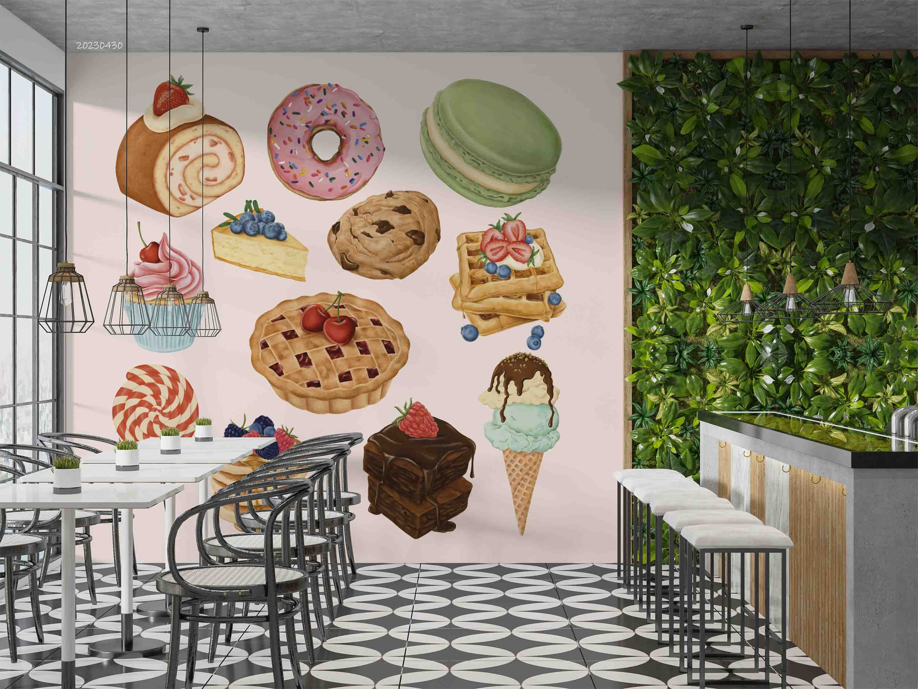 3D Delicious Dessert Set Wall Mural Wallpaper GD 5281- Jess Art Decoration
