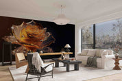 3D Gold Rose Flower Sculpture Wallpaper Wall Mural Wall Decor Wall Art Wall Sticker Remoable Wallpaper