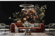 3D Floral Bouquet Dark Background Wallpaper Wall Mural Wall Decor Wall Art Wall Sticker Remoable Wallpaper