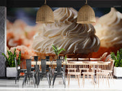 3D Ice Cream Cone Floral Wall Mural Wallpaper YXL 2281
