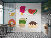 3D Ice Cream Popsicle White Wall Mural Wallpaper YXL 2317
