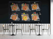 3D Restaurant Snack Bar Diner Fast Food Pizza Wall Mural Wallpaper 33