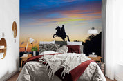 3D Urban Architecture Horse Person Sea Wall Mural Wallpaper YXL 2454
