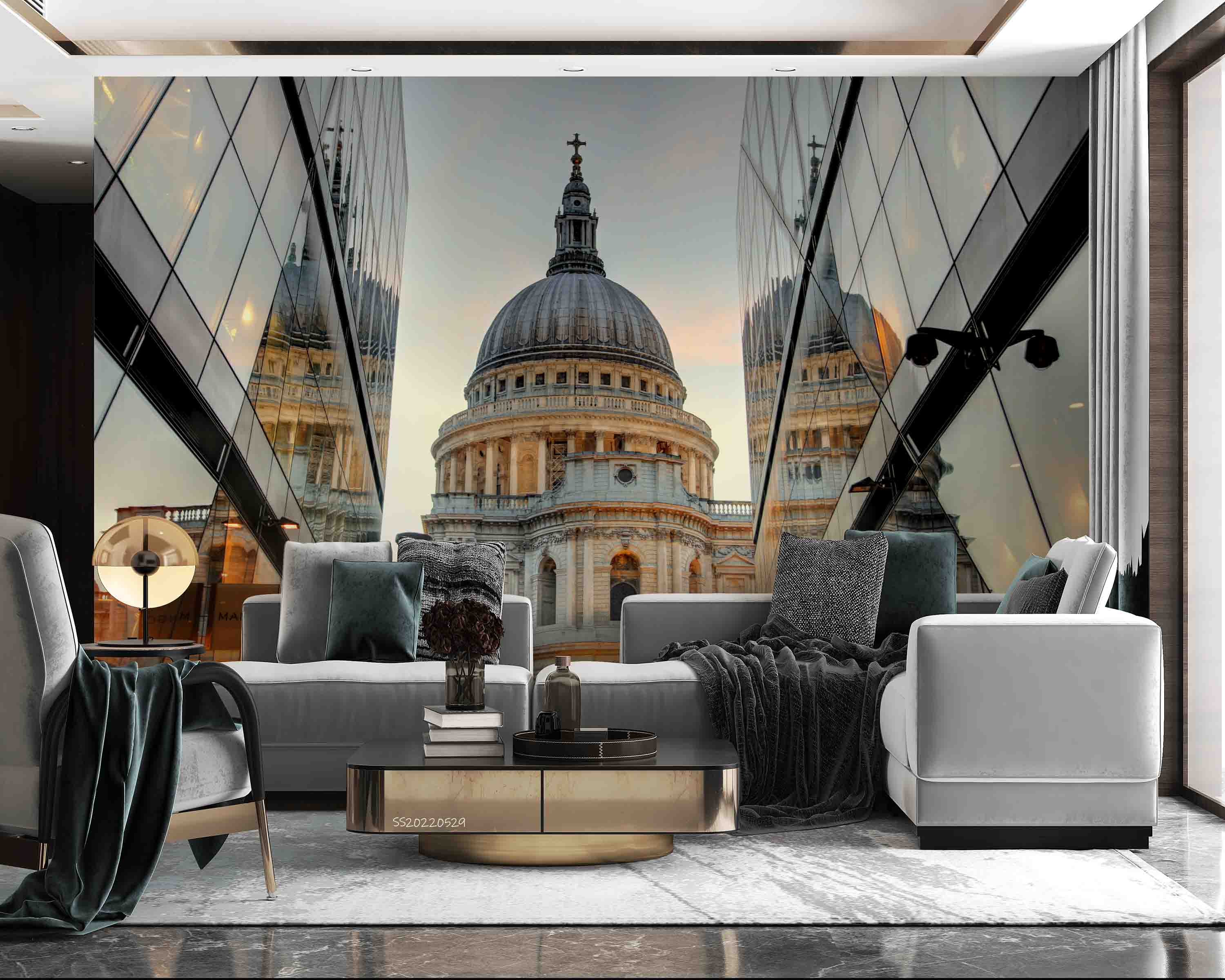3D St Paul's Cathedral Dusk London Wall Mural Wallpaper GD 4358- Jess Art Decoration