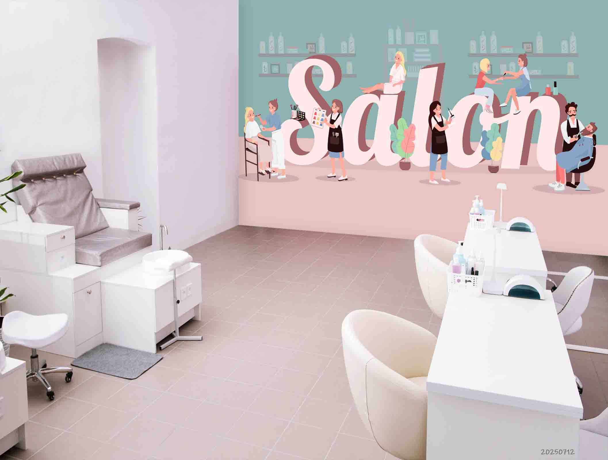 3D Salon Shop Beauty Salon Barber Shop Manicure Set Wall Mural Wallpaper 19