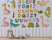 3D Childcare Nursery School Cartoon Kids Animals Letters Dinosaur Wall Mural Wallpaper JN 70