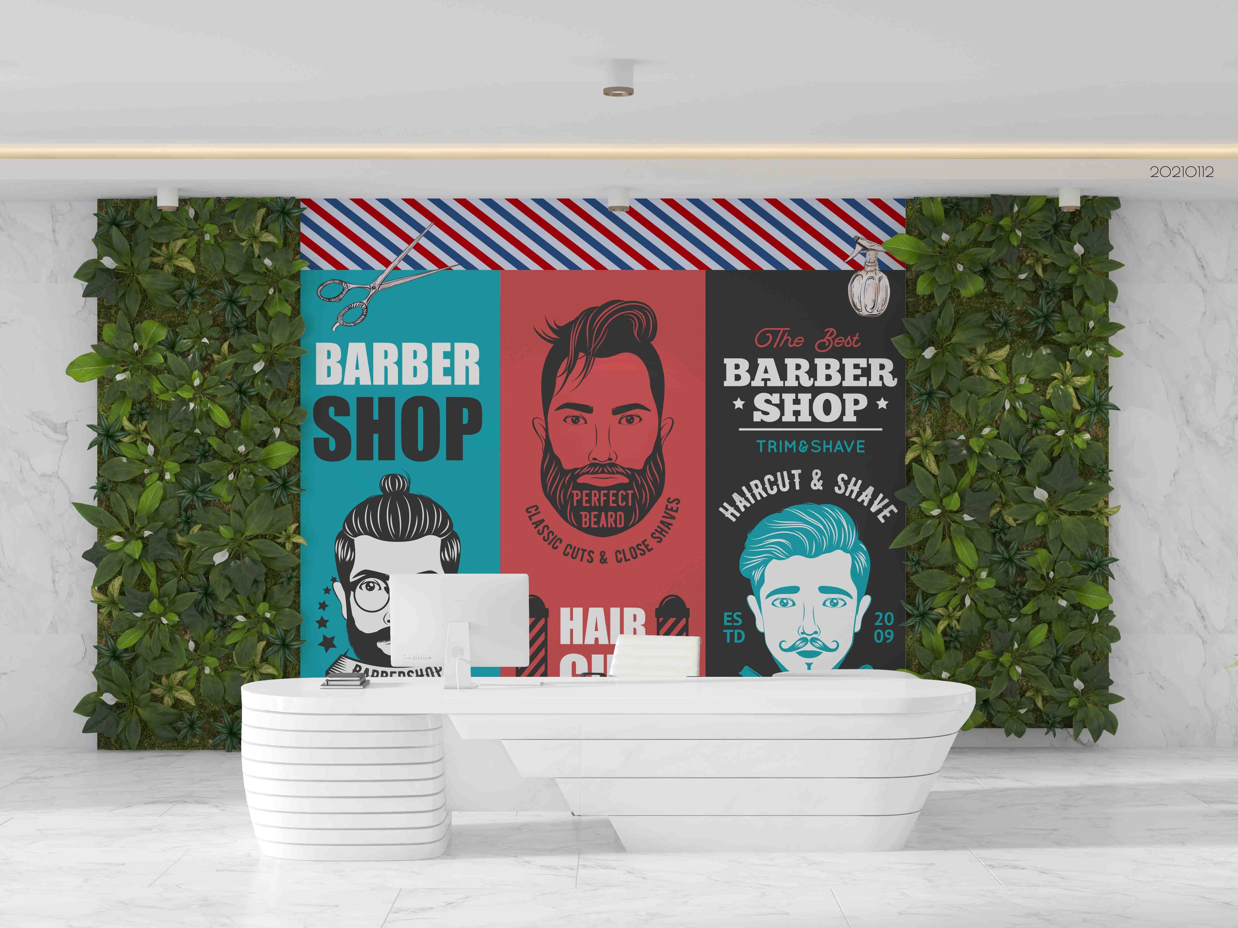 3D Barber Shop Hair Salon Haircut Specialist Wall Mural Wallpaper 10