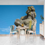 3D Sculpture Woman Man Bluesky Wall Mural Wallpaper YXL 2436