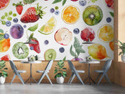 3D Apple Strawberry Kiwi Fruit Wall Mural Wallpaper YXL 283