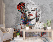 3D Graffiti Pop Star Portrait graffiti pop art woman portrait wall mural wallpaper for living room - view 4
