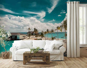 3D Tropical Beach Sea Coconut Tree Holiday Home Wall Mural Wallpaper GD 3163- Jess Art Decoration