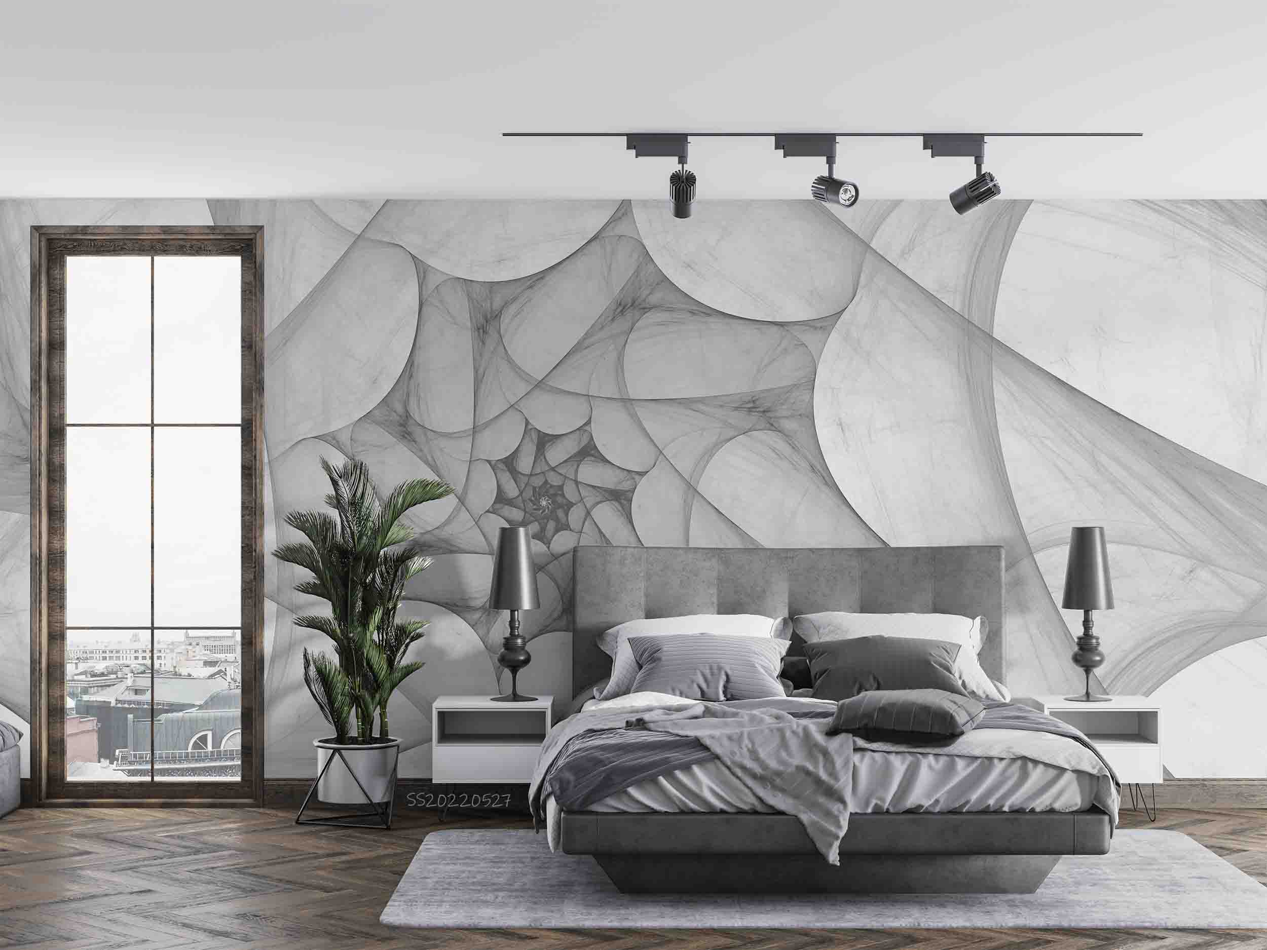 3D Abstract Fractal Background Gray Wall Mural Wallpaper GD 4236- Jess Art Decoration