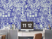 3D Retro Automotive Engineering Blueprint Style Steampunk Wallpaper Wall Mural Wall Decor Wall Art Wall Sticker Remoable Wallpaper