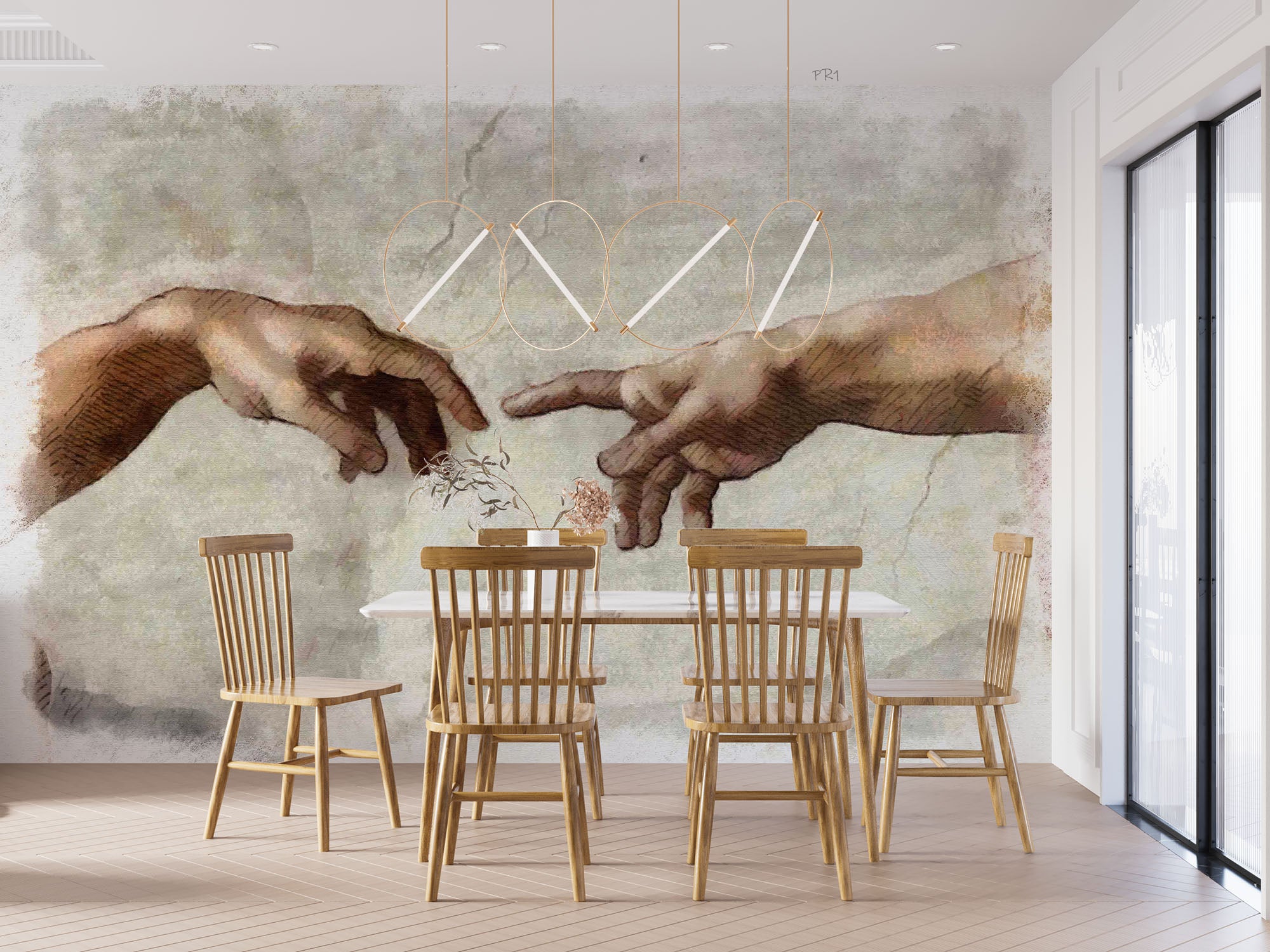 3D Freehand Sketching Hand Crack Wall Mural Wallpaper YXL 2671