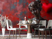 3D Retro Red Sculpture Art Background Wallpaper Wall Mural Wall Decor Wall Art Wall Sticker Remoable Wallpaper LQH